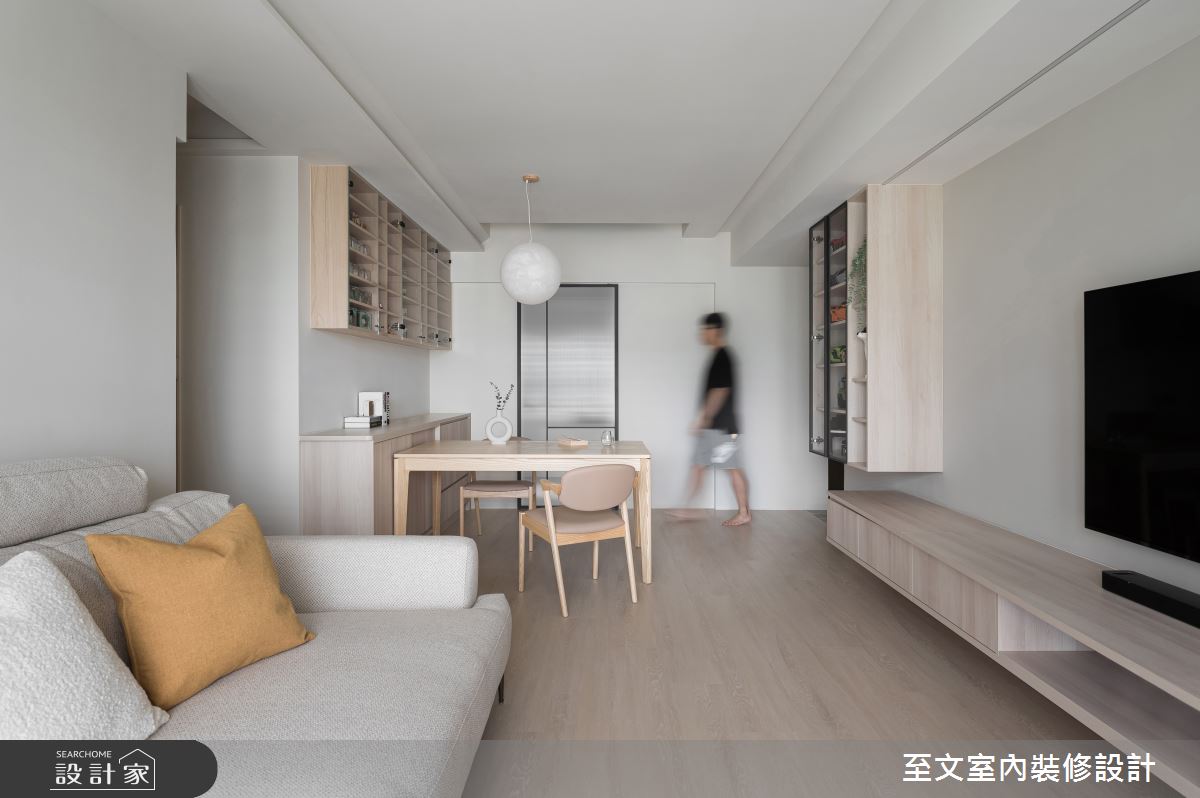 29坪新成屋(5年以下)＿日式簡約風客廳餐廳案例圖片＿至文室內裝修設計＿至文_睦宸之3