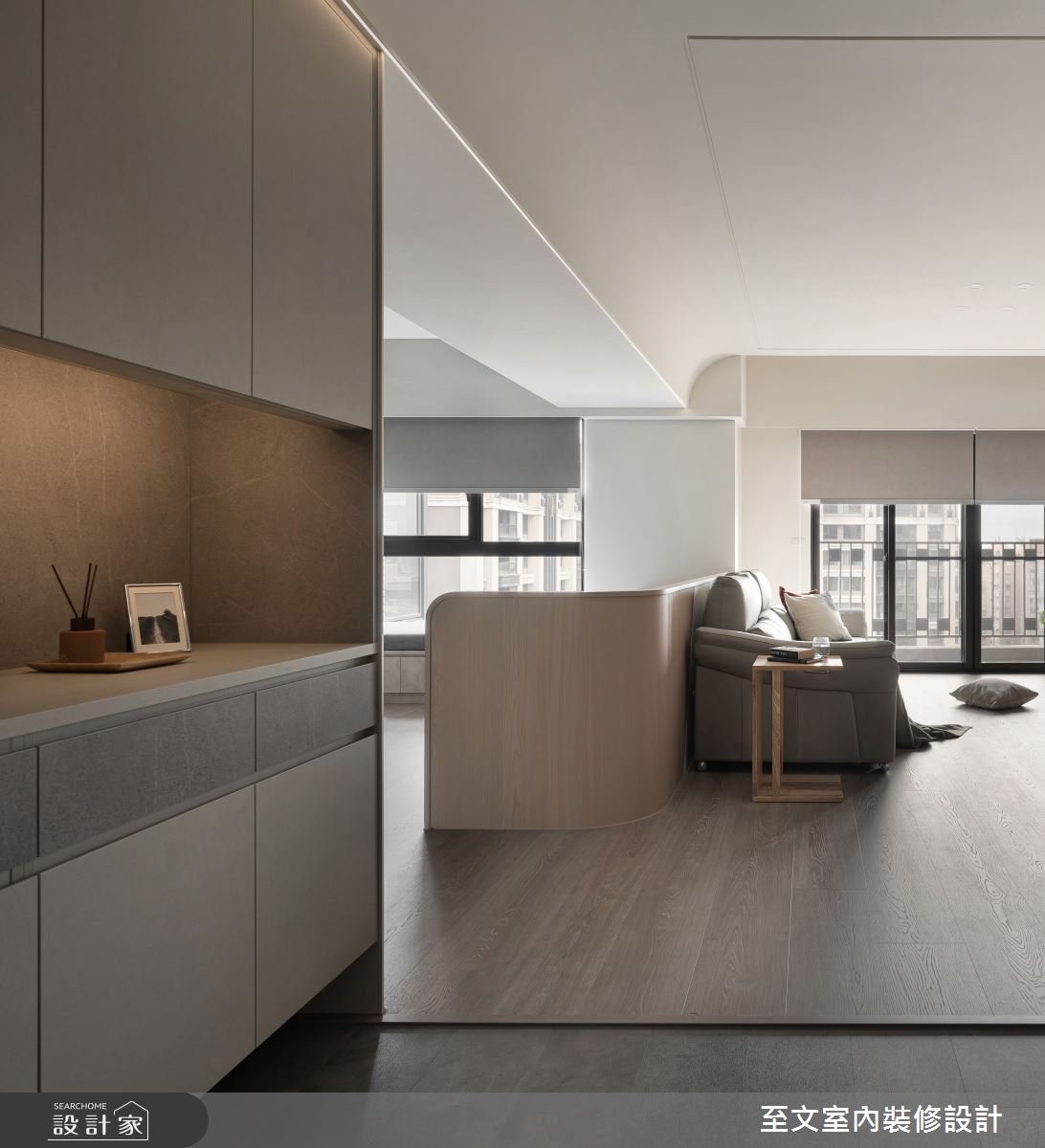 53坪新古屋(10年以下)＿現代風玄關客廳書房案例圖片＿至文室內裝修設計＿至文_隅美之2