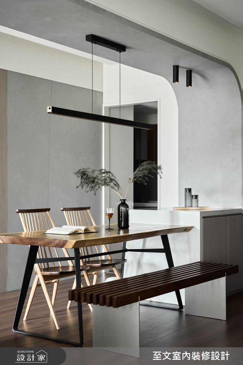 30坪新成屋(5年以下)＿北歐風餐廳中島案例圖片＿至文室內裝修設計＿至文_藏覓之5
