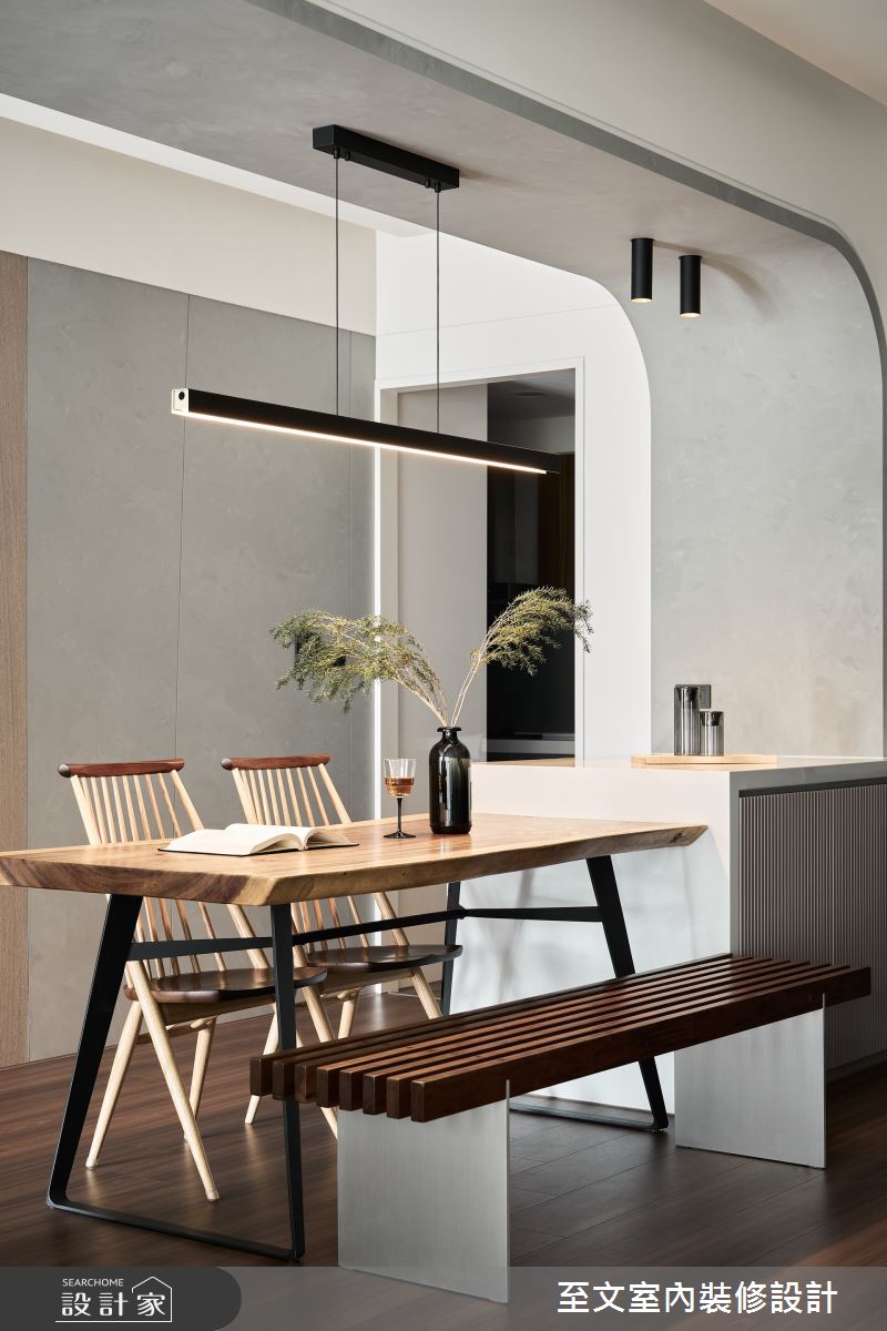 30坪新成屋(5年以下)＿北歐風餐廳中島案例圖片＿至文室內裝修設計＿至文_藏覓之4
