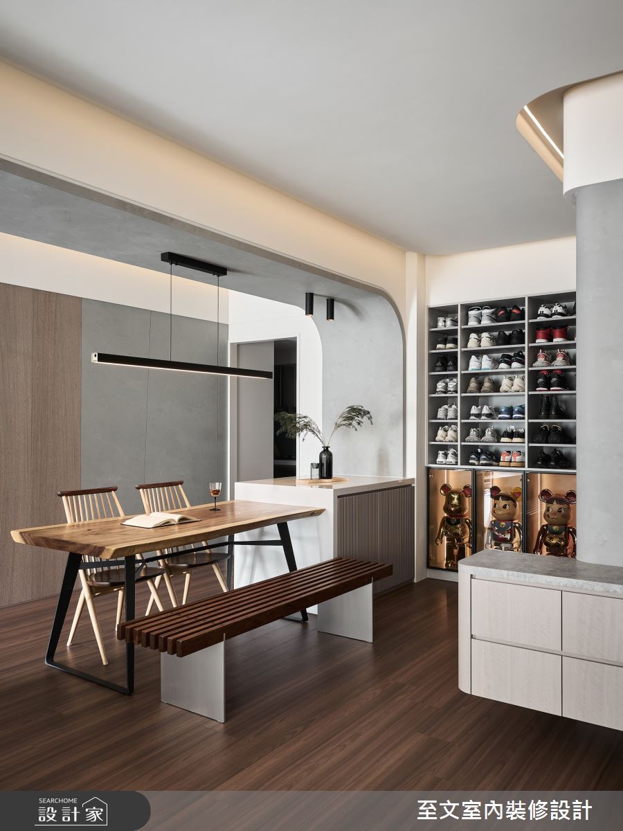 30坪新成屋(5年以下)＿北歐風餐廳中島案例圖片＿至文室內裝修設計＿至文_藏覓之3