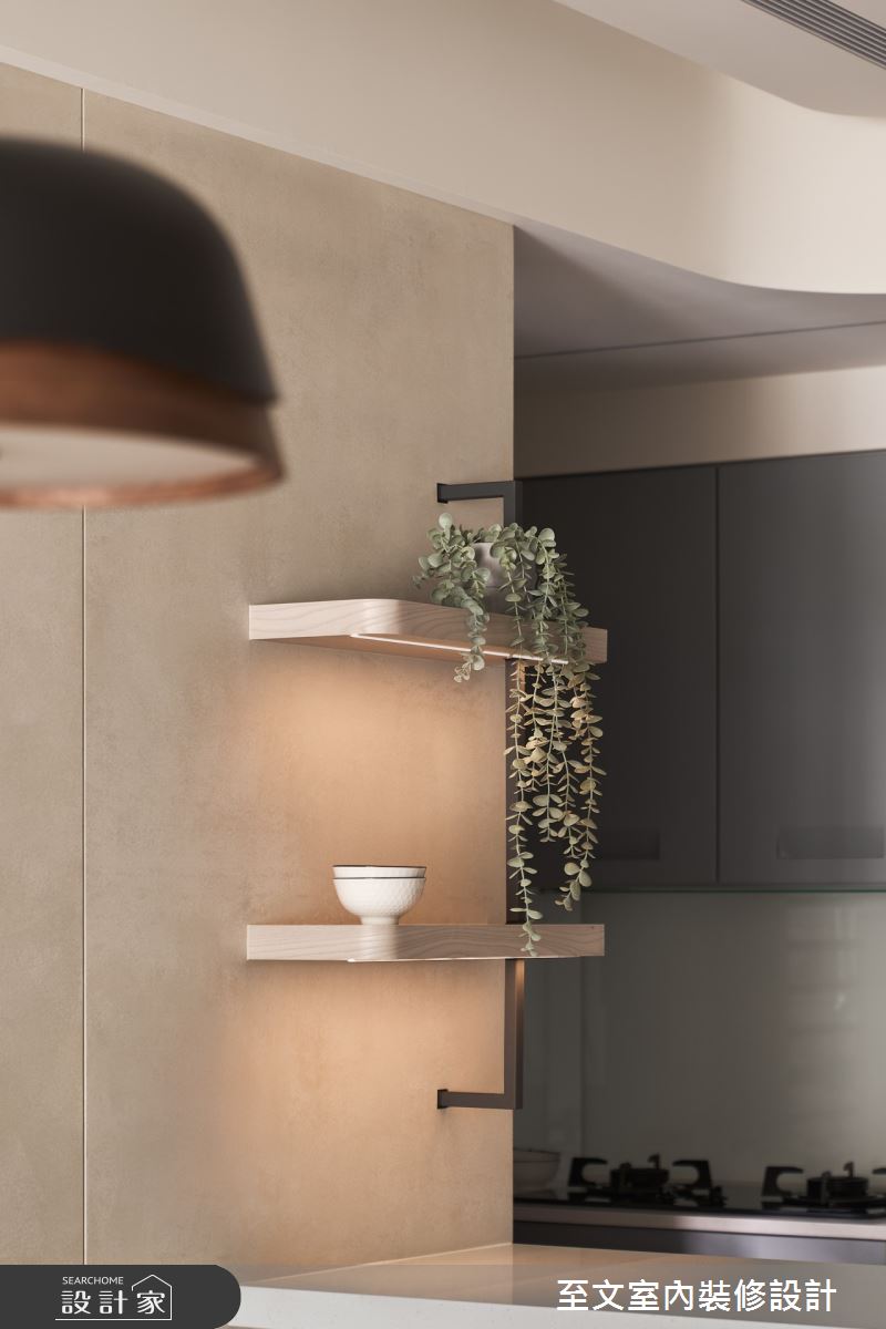 16坪新成屋(5年以下)＿北歐風廚房中島案例圖片＿至文室內裝修設計＿至文_潤澤之5