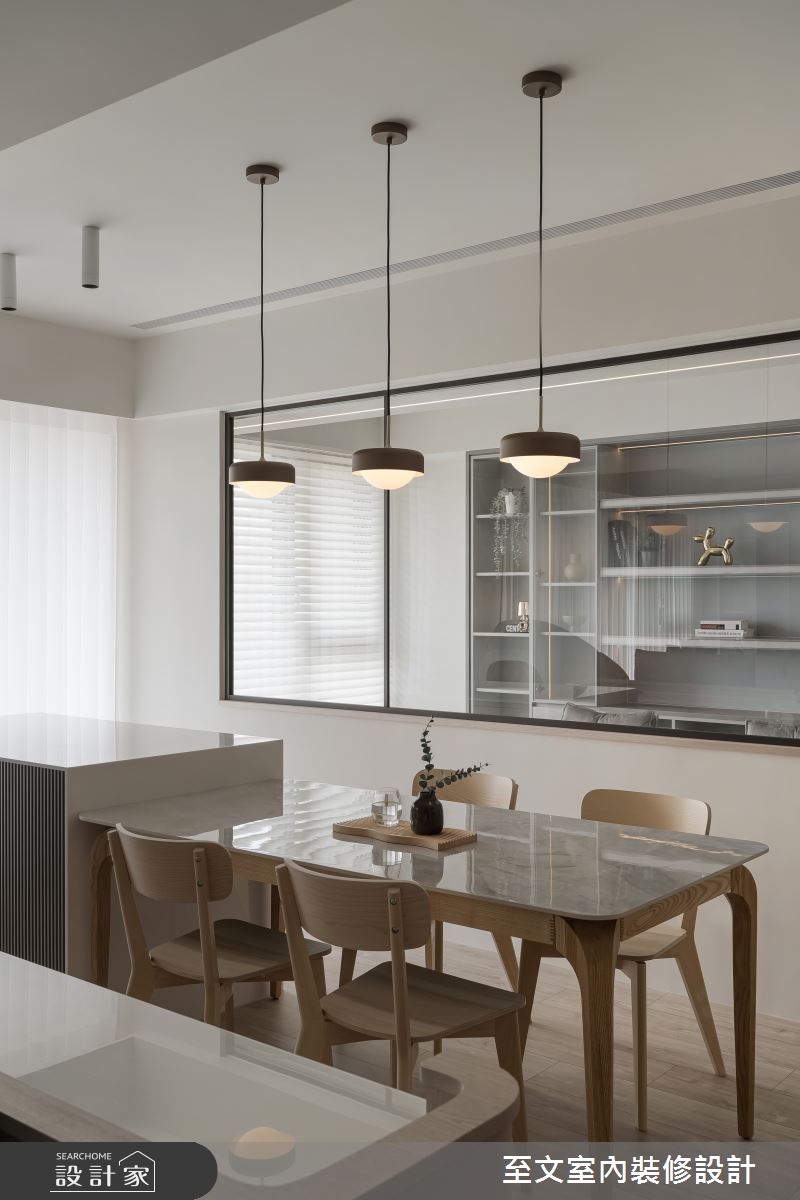 40坪新成屋(5年以下)＿北歐風餐廳中島案例圖片＿至文室內裝修設計＿至文_微嵐之8