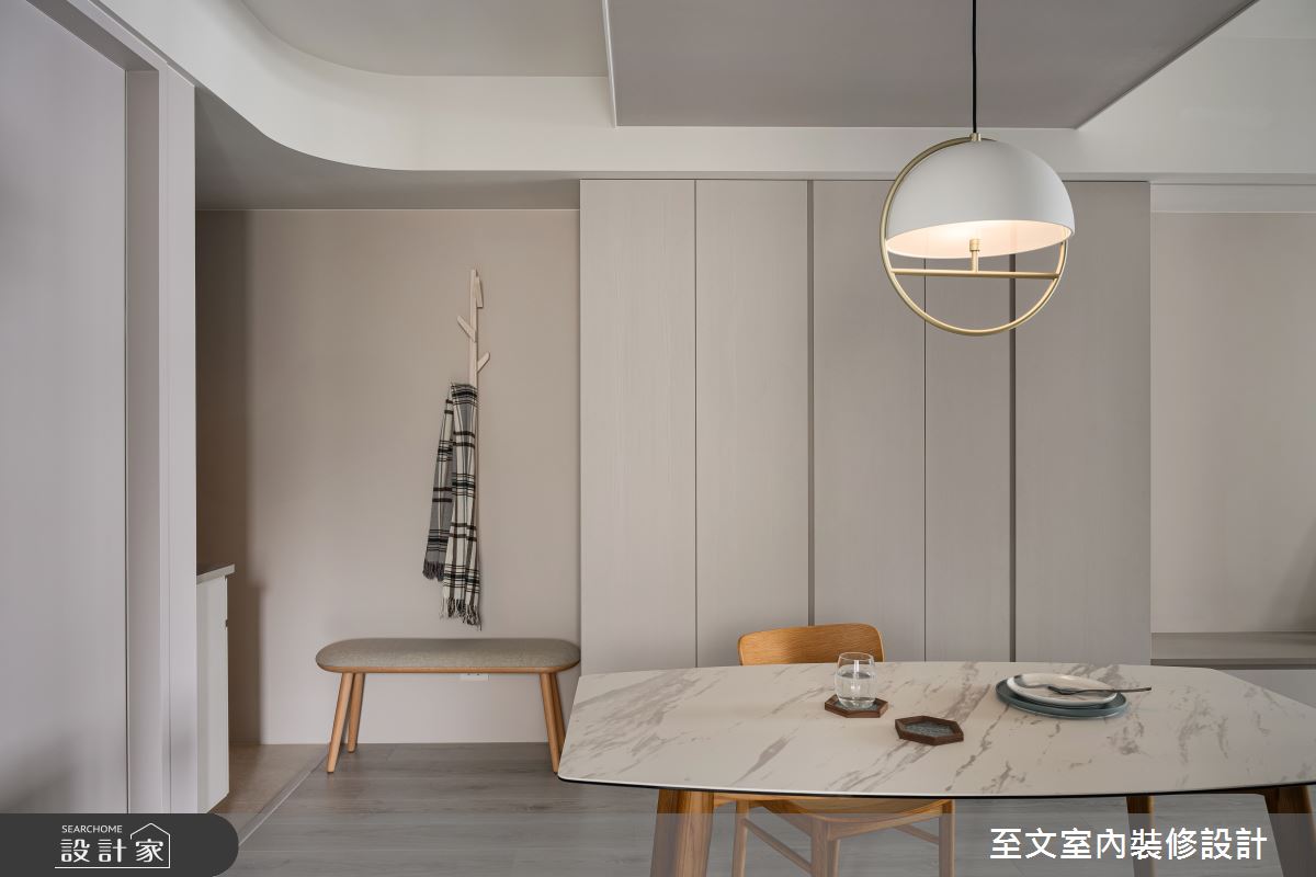 22坪新成屋(5年以下)＿北歐風玄關餐廳案例圖片＿至文室內裝修設計＿至文_光隙之2