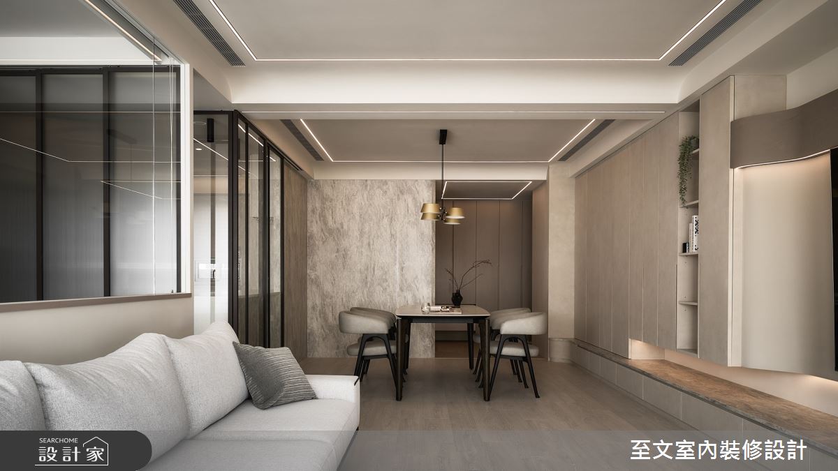 38坪中古屋(5~15年)＿現代風客廳餐廳案例圖片＿至文室內裝修設計＿至文_潛影之12
