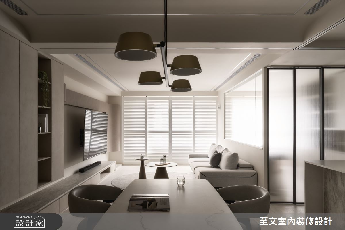 38坪中古屋(5~15年)＿現代風客廳餐廳案例圖片＿至文室內裝修設計＿至文_潛影之4
