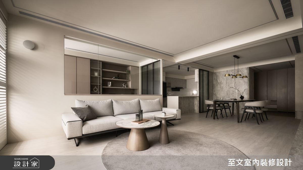 38坪中古屋(5~15年)＿現代風客廳餐廳案例圖片＿至文室內裝修設計＿至文_潛影之9