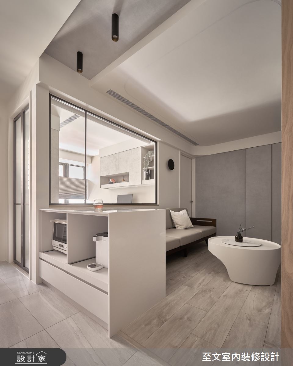 15坪新成屋(5年以下)＿北歐風客廳中島案例圖片＿至文室內裝修設計＿至文_晨曦之7