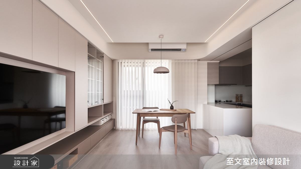 17坪新成屋(5年以下)＿北歐風客廳餐廳廚房中島案例圖片＿至文室內裝修設計＿至文_盼畔之6