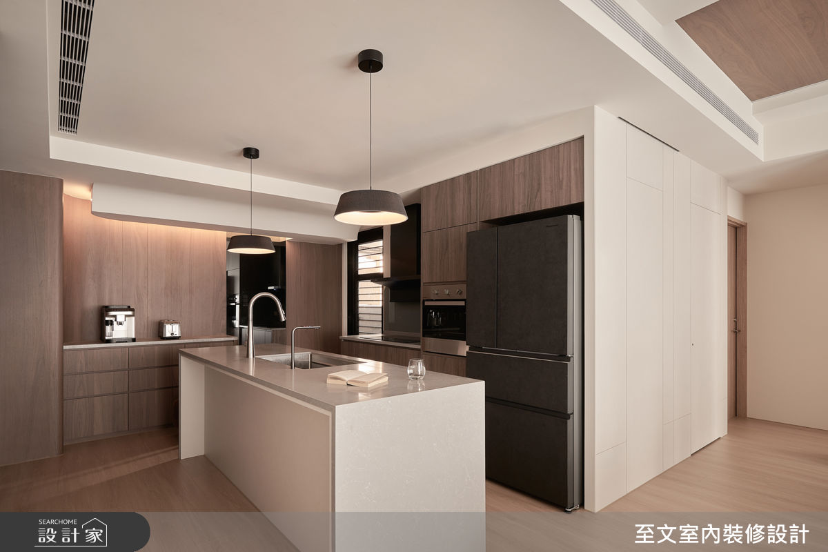 新成屋(5年以下)＿美拉德風廚房中島案例圖片＿至文室內裝修設計＿至文_君墨之6