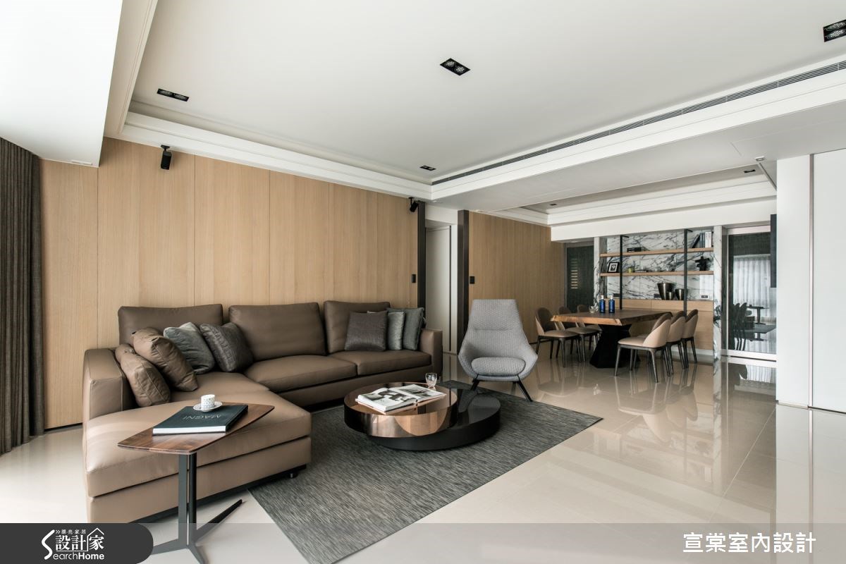 60坪中古屋(5~15年)＿現代風客廳餐廳案例圖片＿宣棠室內設計＿宣棠_理性框構之5