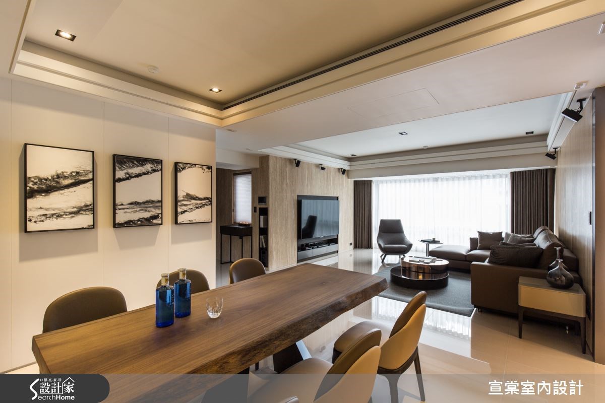 60坪中古屋(5~15年)＿現代風客廳餐廳案例圖片＿宣棠室內設計＿宣棠_理性框構之8