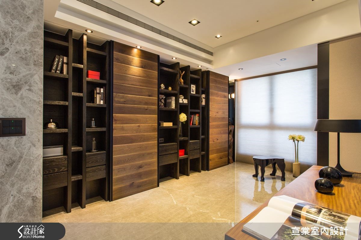 90坪新成屋(5年以下)＿現代風書房案例圖片＿宣棠室內設計＿宣棠_雍容居所之11