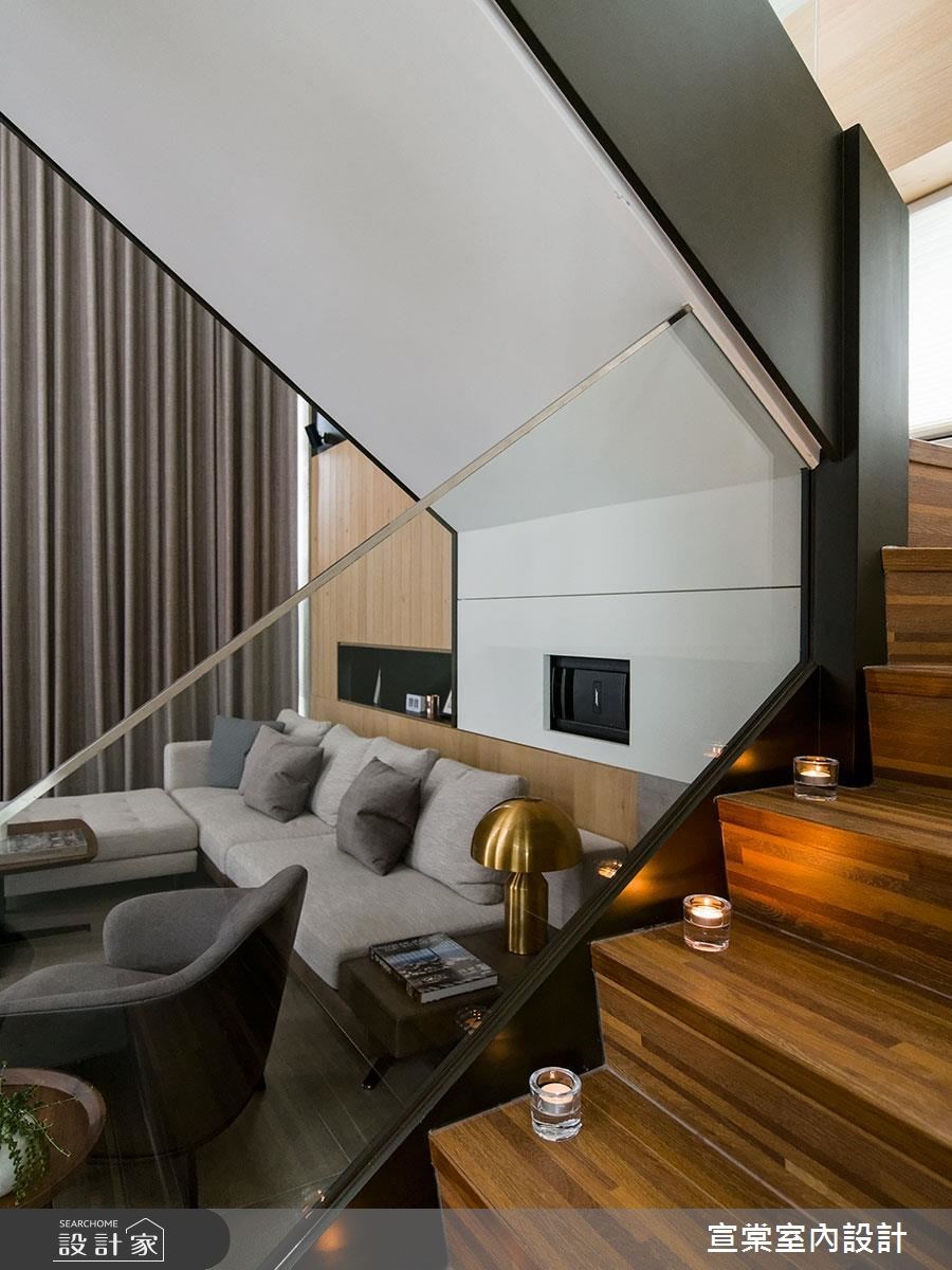 60坪新成屋(5年以下)＿休閒風客廳樓梯案例圖片＿宣棠室內設計＿宣棠_極美居之8
