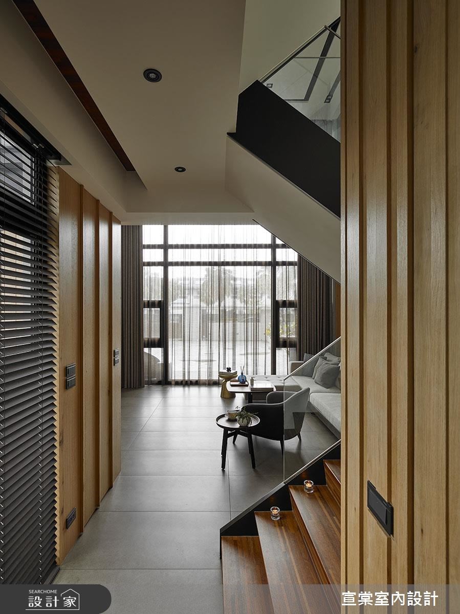 60坪新成屋(5年以下)＿休閒風客廳樓梯案例圖片＿宣棠室內設計＿宣棠_極美居之9