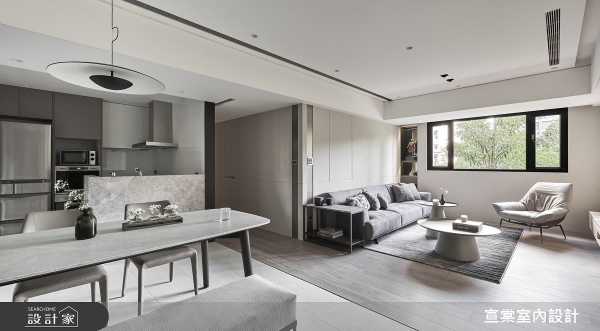 31坪老屋(16~30年)＿現代風客廳餐廳案例圖片＿宣棠室內設計＿宣棠_青景一方之3