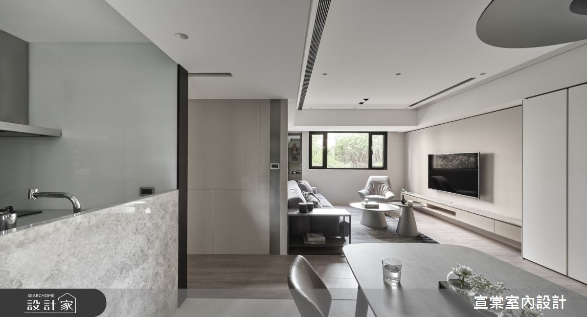 31坪老屋(16~30年)＿現代風客廳餐廳案例圖片＿宣棠室內設計＿宣棠_青景一方之4