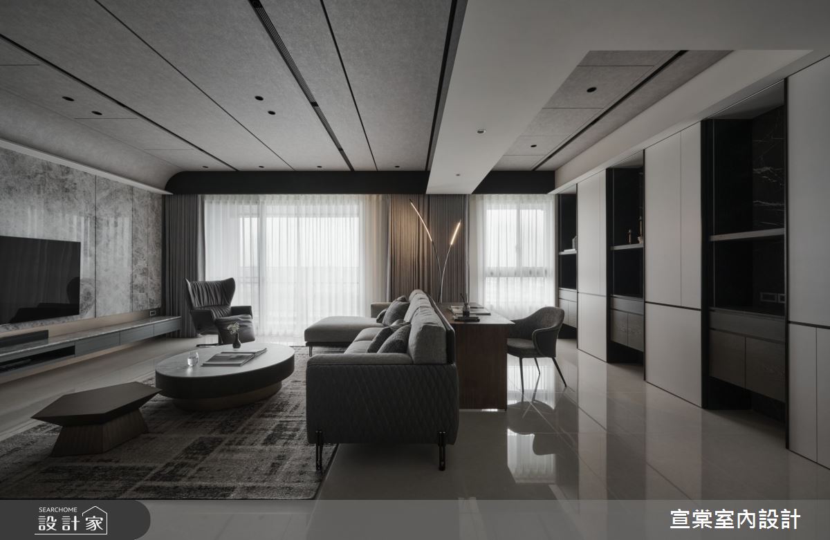 38坪新成屋(5年以下)＿現代風客廳案例圖片＿宣棠室內設計＿宣棠_水岸覺旅之1