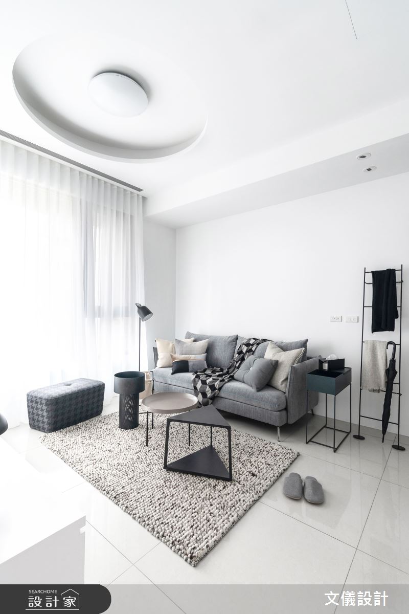 27坪新成屋(5年以下)＿簡約風客廳案例圖片＿文儀室內裝修設計有限公司＿文儀_型。無色之6