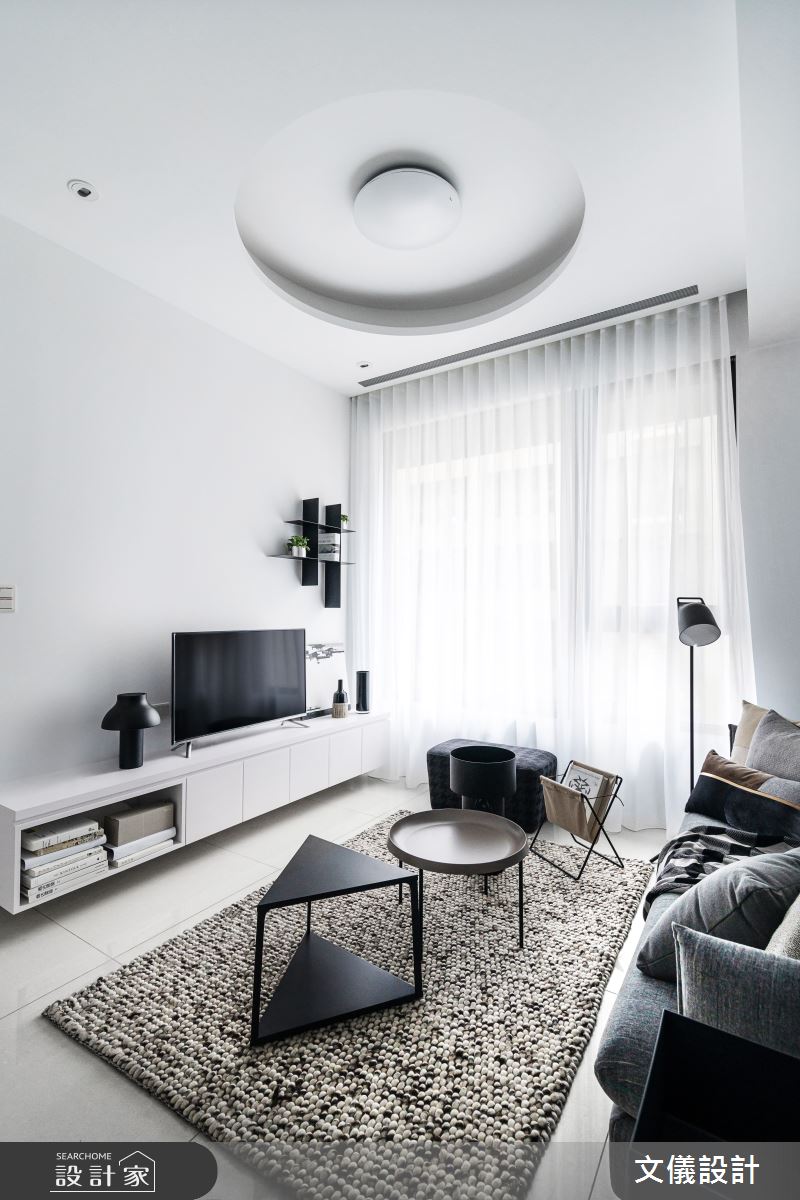 27坪新成屋(5年以下)＿簡約風客廳案例圖片＿文儀室內裝修設計有限公司＿文儀_型。無色之3