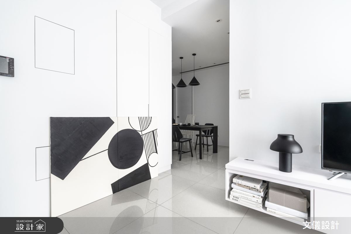 27坪新成屋(5年以下)＿簡約風客廳案例圖片＿文儀室內裝修設計有限公司＿文儀_型。無色之8