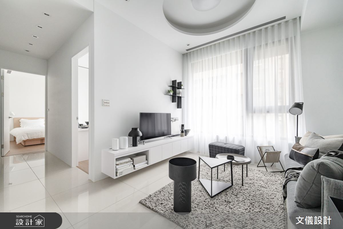 27坪新成屋(5年以下)＿簡約風客廳案例圖片＿文儀室內裝修設計有限公司＿文儀_型。無色之5
