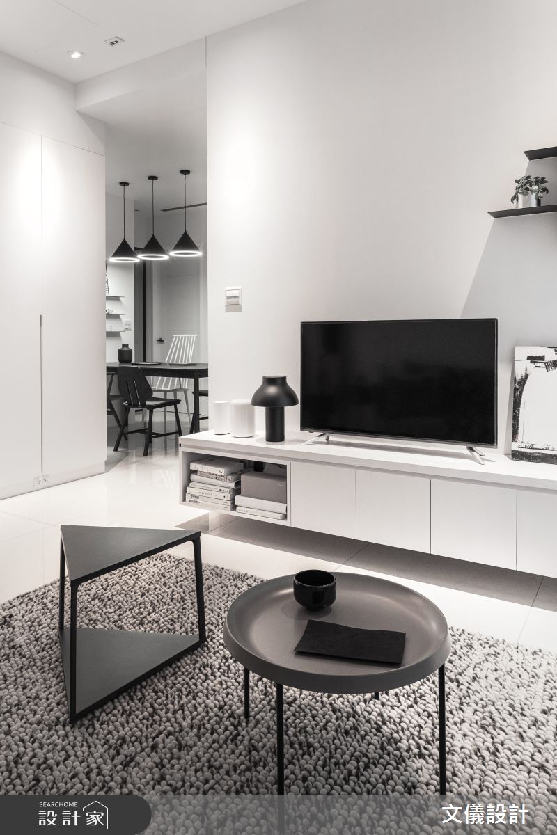 27坪新成屋(5年以下)＿簡約風客廳案例圖片＿文儀室內裝修設計有限公司＿文儀_型。無色之4