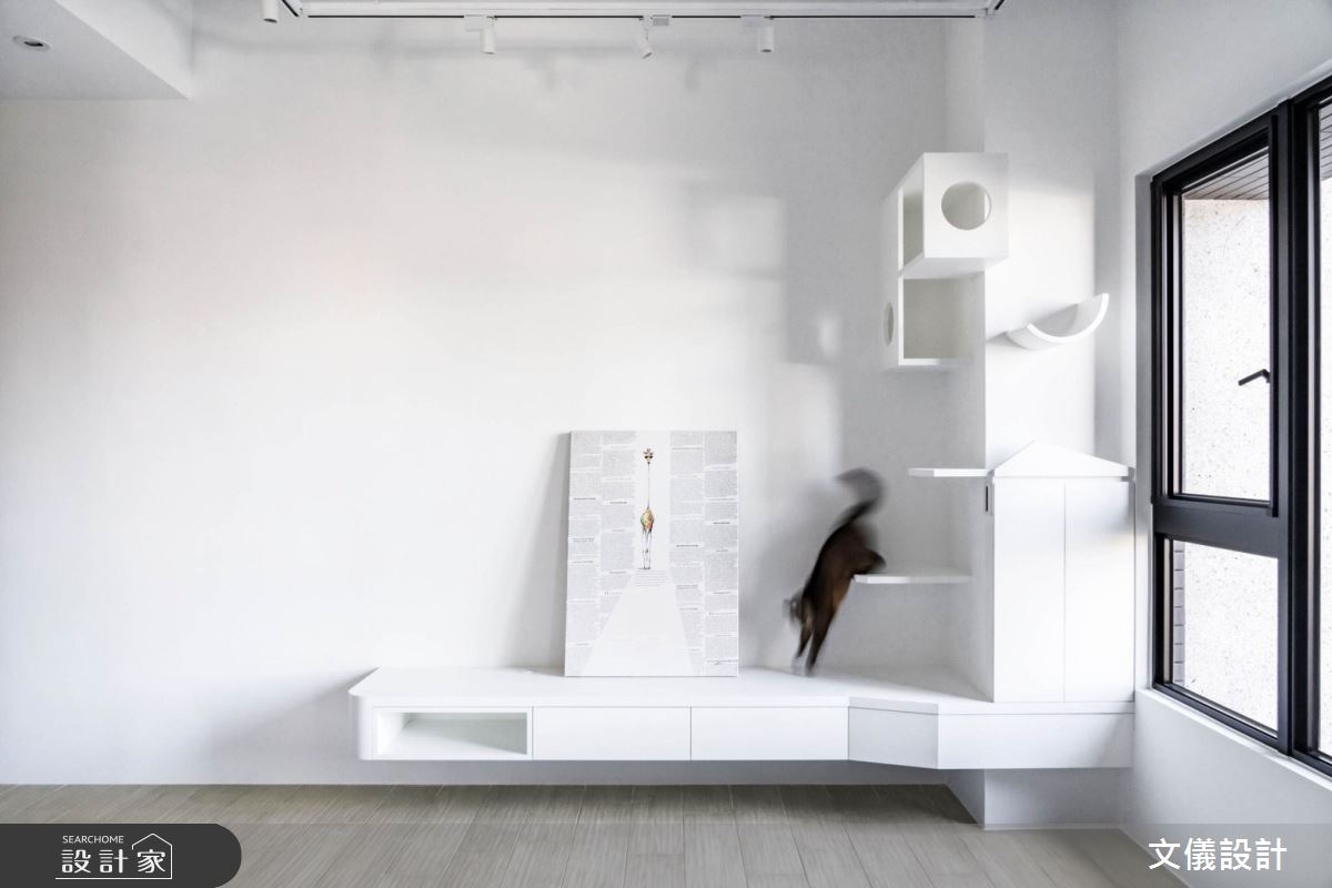 17坪新成屋(5年以下)＿簡約風客廳案例圖片＿文儀室內裝修設計有限公司＿文儀_與貓的快意共棲之3