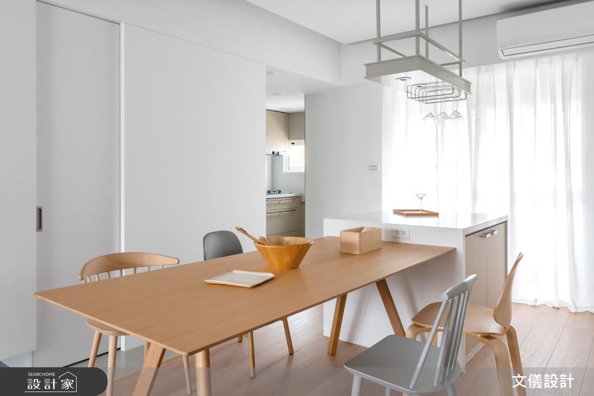 38坪老屋(16~30年)＿北歐風餐廳中島案例圖片＿文儀室內裝修設計有限公司＿文儀_沐光絢影之10