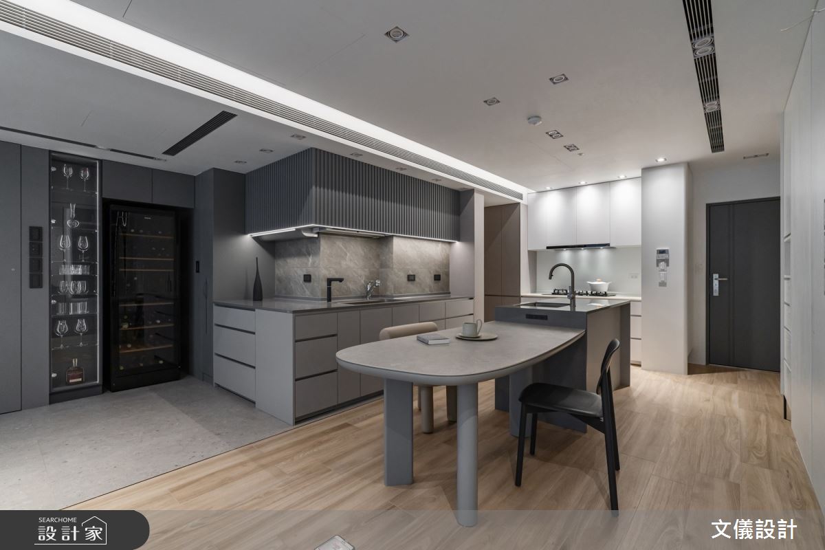 30坪中古屋(5~15年)＿現代風玄關餐廳廚房吧檯中島案例圖片＿文儀室內裝修設計有限公司＿文儀_台北市-珀麗宅-文儀設計之20