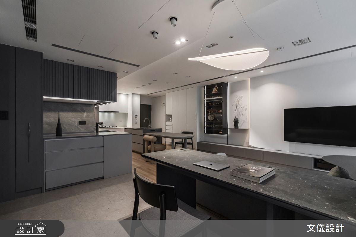 30坪中古屋(5~15年)＿現代風客廳餐廳廚房書房工作區案例圖片＿文儀室內裝修設計有限公司＿文儀_台北市-珀麗宅-文儀設計之21