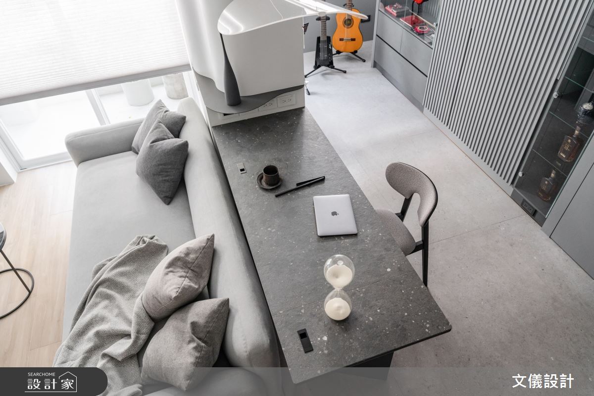 30坪中古屋(5~15年)＿現代風客廳書房工作區案例圖片＿文儀室內裝修設計有限公司＿文儀_台北市-珀麗宅-文儀設計之12