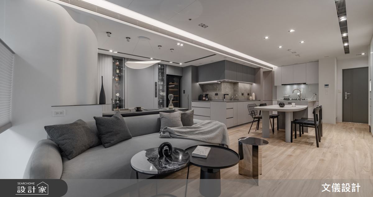 30坪中古屋(5~15年)＿現代風客廳餐廳廚房書房工作區案例圖片＿文儀室內裝修設計有限公司＿文儀_台北市-珀麗宅-文儀設計之18