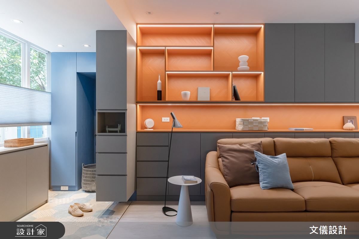33坪老屋(41~50年)＿現代風玄關客廳案例圖片＿文儀室內裝修設計有限公司＿文儀_台北市-光藍宅-文儀設計之5