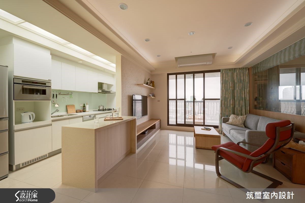 30坪中古屋(5~15年)＿休閒風客廳廚房吧檯案例圖片＿筑璽室內設計＿筑璽_13之5
