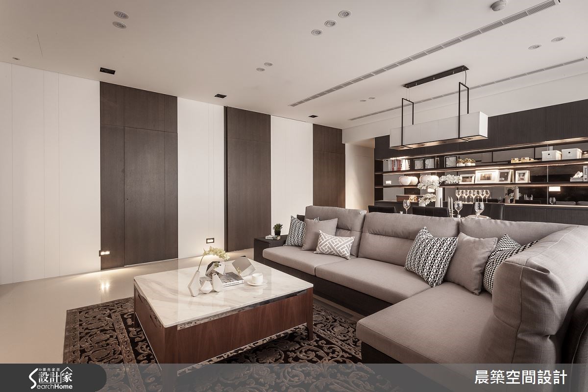 50坪新成屋(5年以下)＿現代風客廳案例圖片＿晨築空間設計＿晨築_02之2