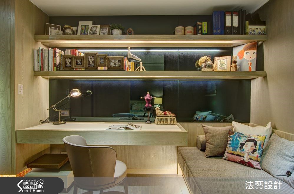 38坪新成屋(5年以下)＿混搭風書房臥榻案例圖片＿法藝設計＿法藝_奢華高檔 美式鄉村之9