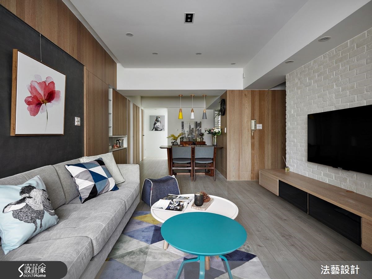 28坪中古屋(5~15年)＿北歐風客廳案例圖片＿法藝設計＿法藝_北歐繽紛甜蜜宅之1