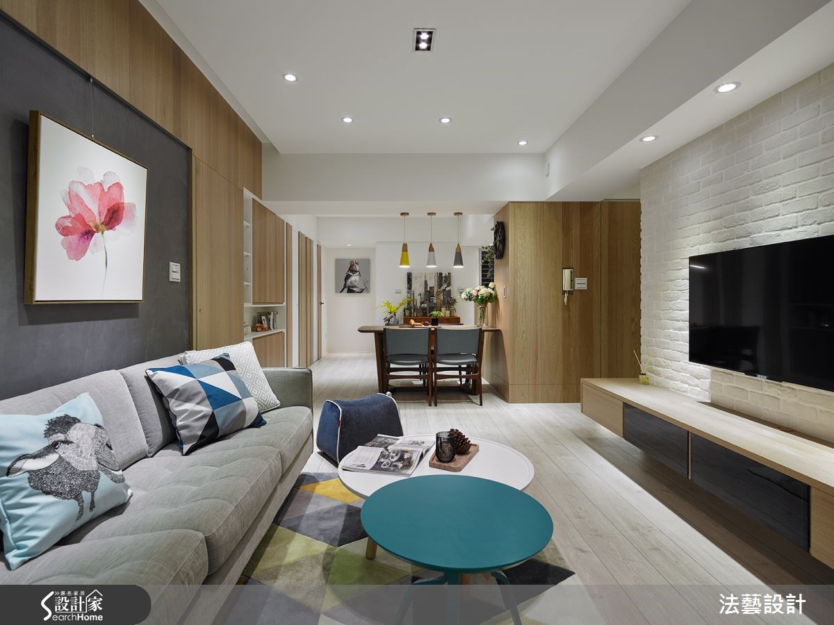 28坪中古屋(5~15年)＿北歐風客廳案例圖片＿法藝設計＿法藝_北歐繽紛甜蜜宅之2