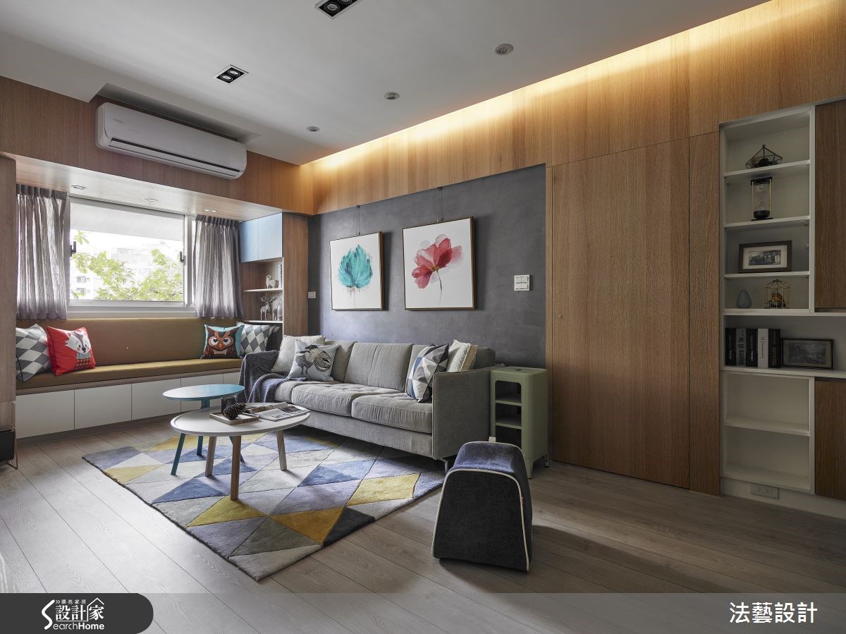 28坪中古屋(5~15年)＿北歐風客廳臥榻案例圖片＿法藝設計＿法藝_北歐繽紛甜蜜宅之5