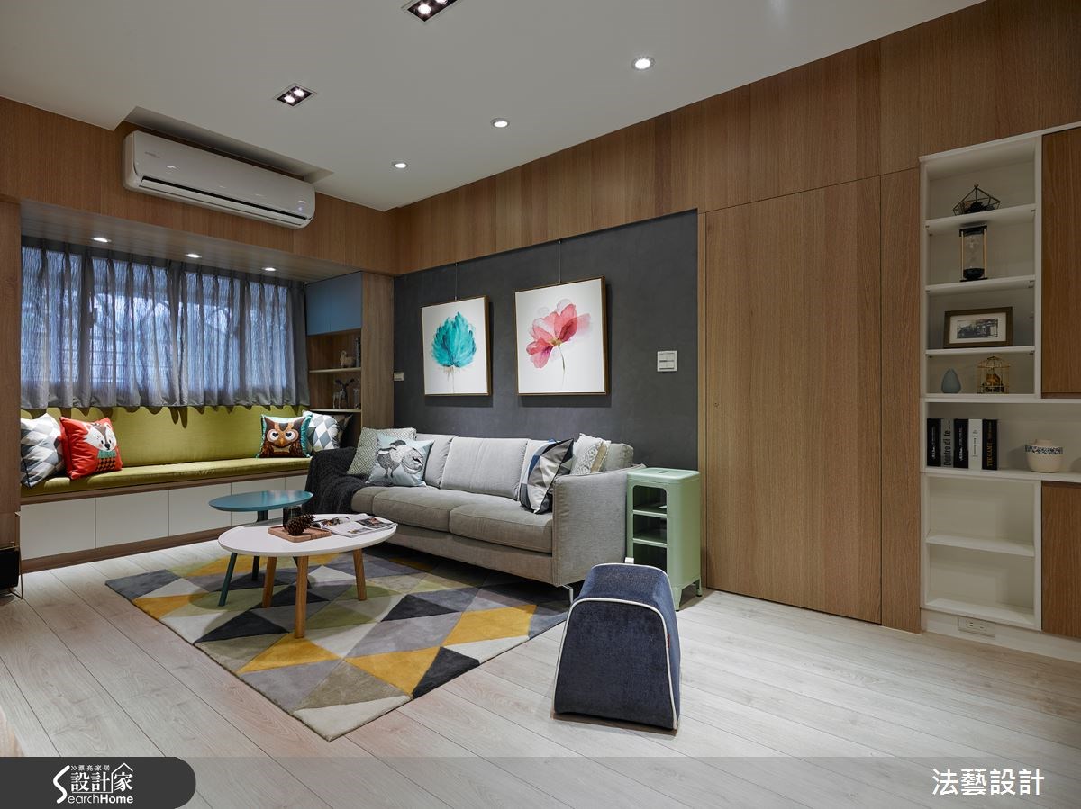 28坪中古屋(5~15年)＿北歐風客廳臥榻案例圖片＿法藝設計＿法藝_北歐繽紛甜蜜宅之6