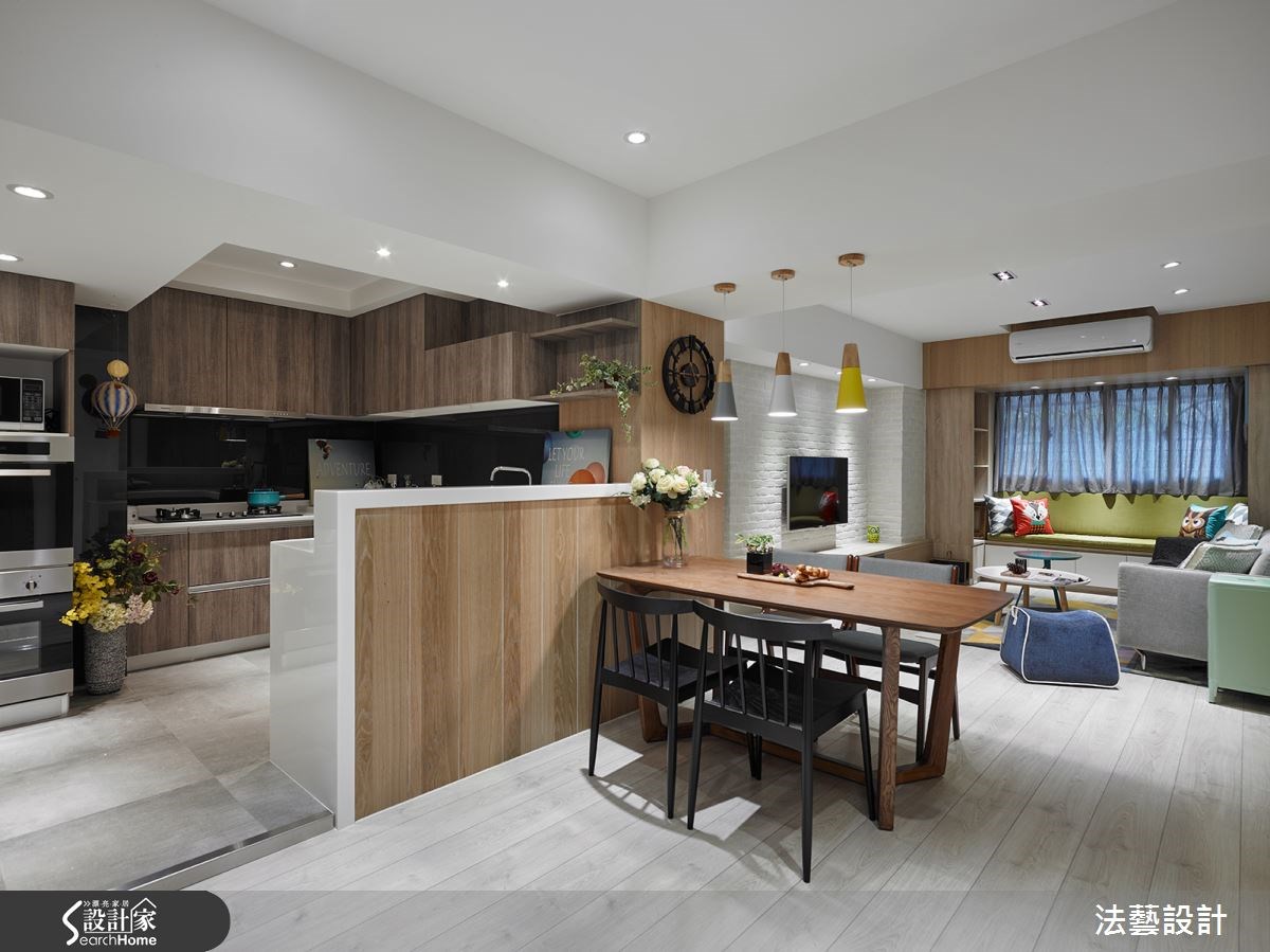 28坪中古屋(5~15年)＿北歐風餐廳廚房臥榻案例圖片＿法藝設計＿法藝_北歐繽紛甜蜜宅之12