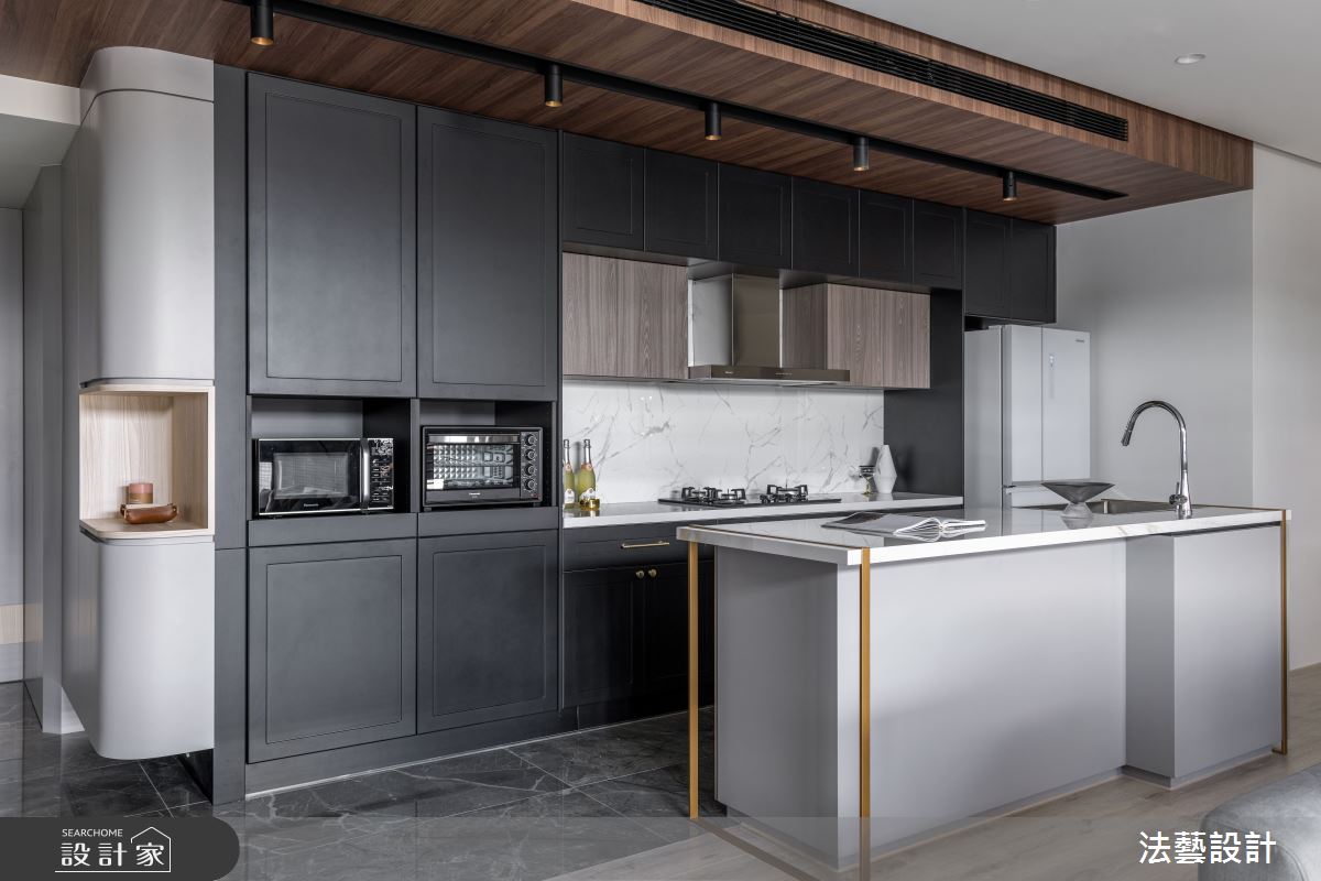 25坪新成屋(5年以下)＿現代風廚房中島案例圖片＿法藝設計＿法藝_東玥之17