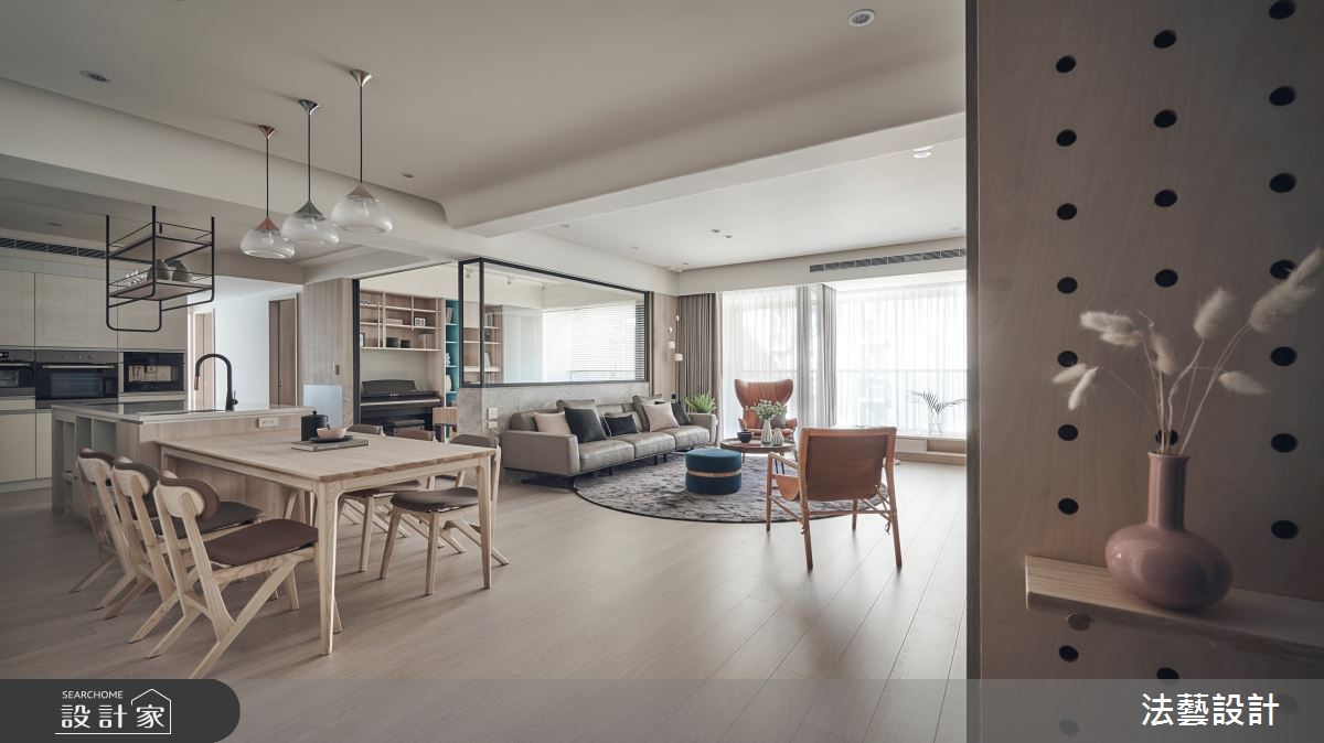 50坪新成屋(5年以下)＿北歐風客廳案例圖片＿法藝設計＿法藝_夏日。沐光之1