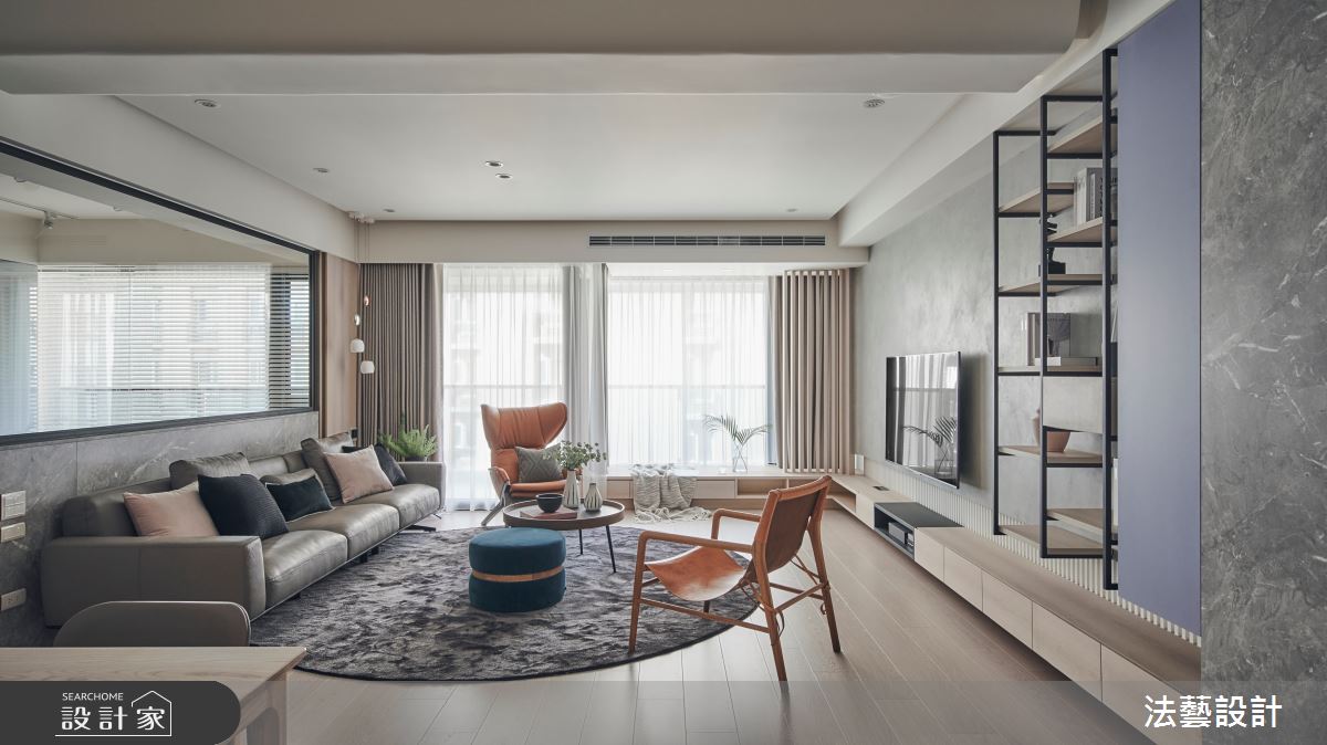 50坪新成屋(5年以下)＿北歐風客廳案例圖片＿法藝設計＿法藝_夏日。沐光之3