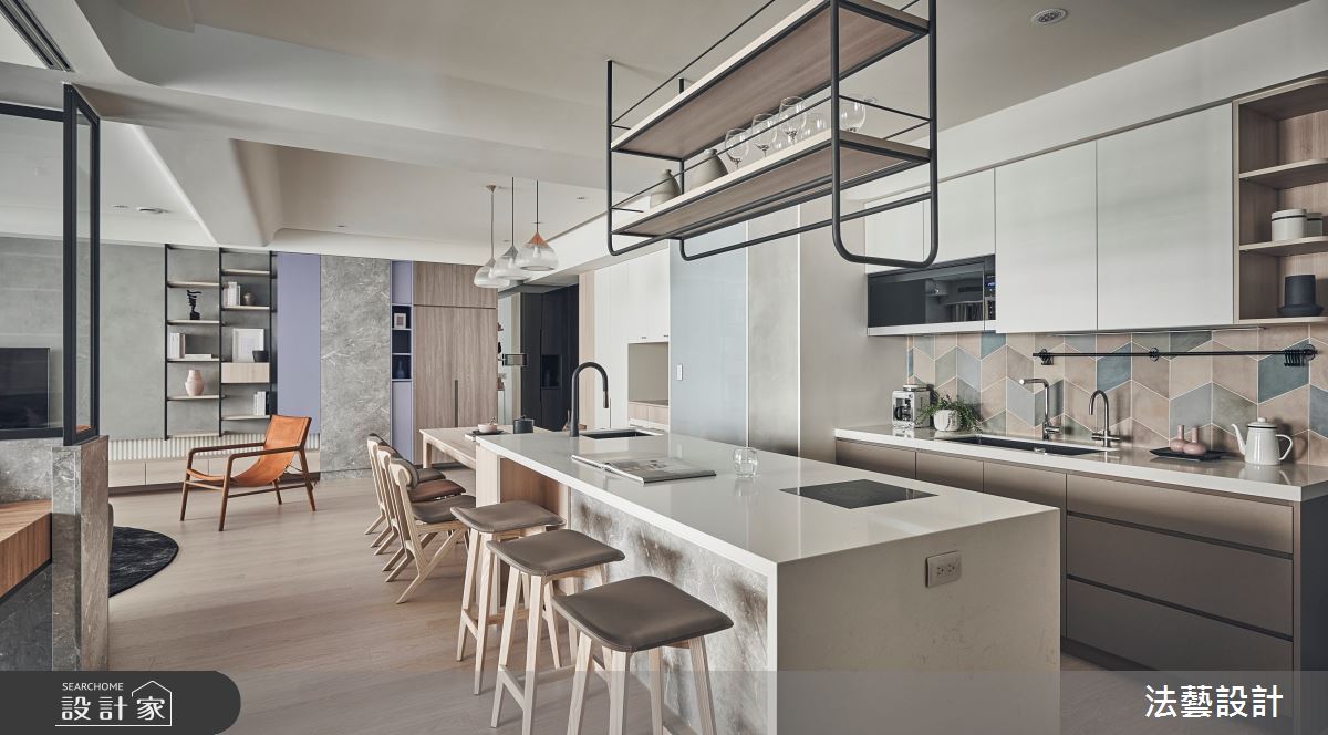 50坪新成屋(5年以下)＿北歐風廚房中島案例圖片＿法藝設計＿法藝_夏日。沐光之20