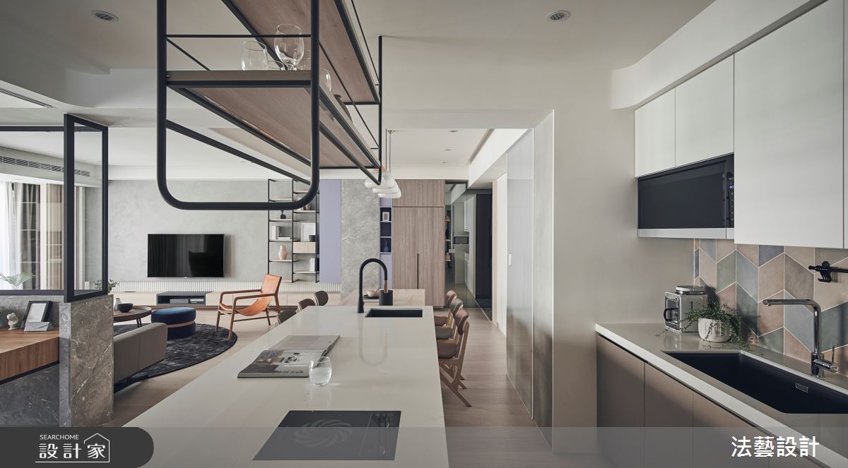 50坪新成屋(5年以下)＿北歐風廚房案例圖片＿法藝設計＿法藝_夏日。沐光之21