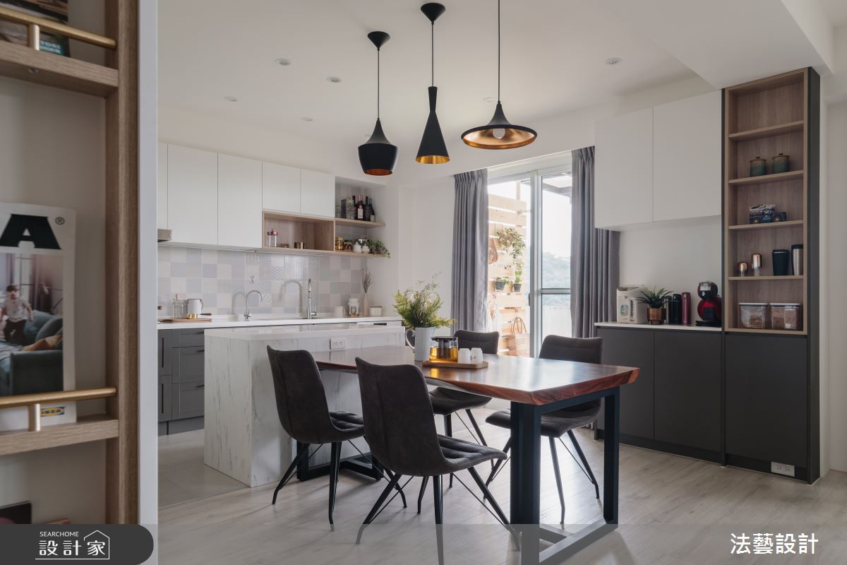 46坪老屋(31~40年)＿北歐風餐廳中島案例圖片＿法藝設計＿法藝_一窗山景之14