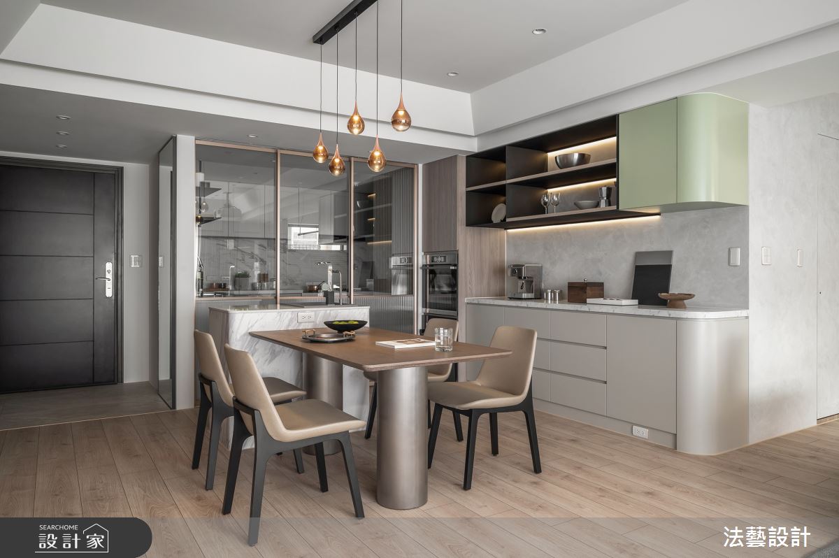 36坪中古屋(5~15年)＿混搭風玄關餐廳中島案例圖片＿法藝設計＿法藝_暖心蒔光之14