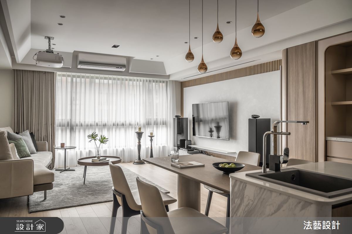 36坪中古屋(5~15年)＿混搭風客廳餐廳中島案例圖片＿法藝設計＿法藝_暖心蒔光之15